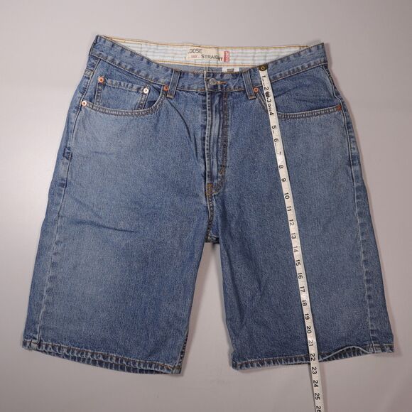 VTG Levis 569 Jean Shorts Men 34 x 11 Loose Fit Straight Baggy Skateboard - Picture 7 of 8